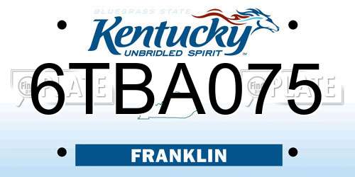 6TBA075 Kentucky License Plate