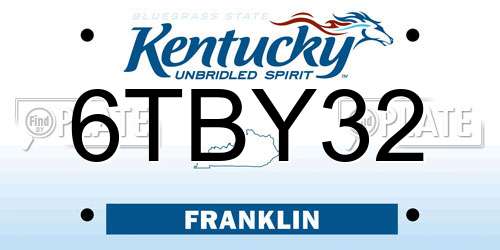 6TBY32 Kentucky License Plate