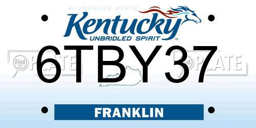 6TBY37 Kentucky License Plate
