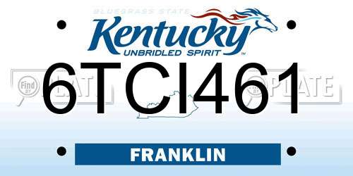 6TCI461 Kentucky License Plate