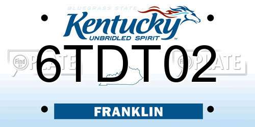 6TDT02 Kentucky License Plate