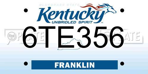 6TE356 Kentucky License Plate
