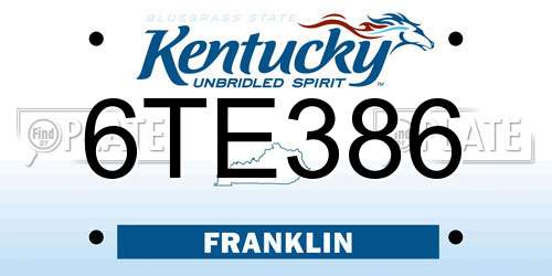 6TE386 Kentucky License Plate