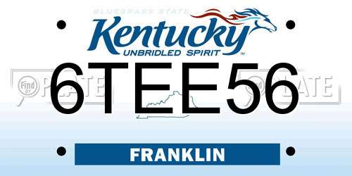 6TEE56 Kentucky License Plate