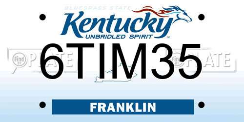 6TIM35 Kentucky License Plate
