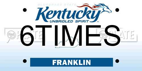 6TIMES Kentucky License Plate