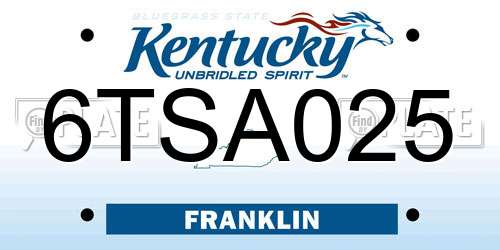 6TSA025 Kentucky License Plate