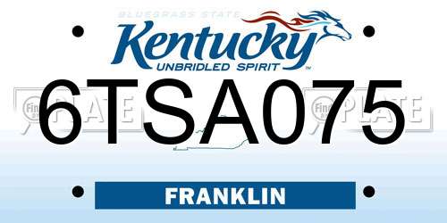 6TSA075 Kentucky License Plate