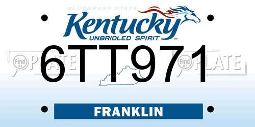 6TT971 Kentucky License Plate