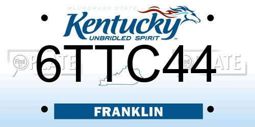 6TTC44 Kentucky License Plate