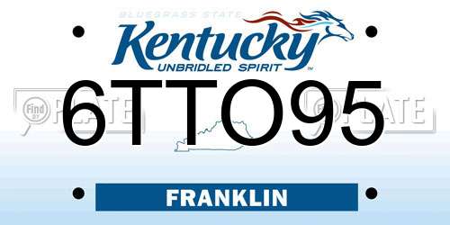 6TTO95 Kentucky License Plate