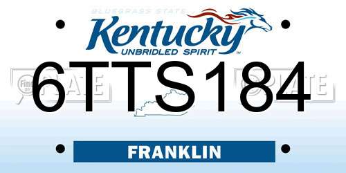 6TTS184 Kentucky License Plate