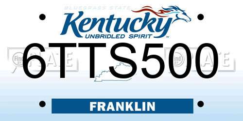 6TTS500 Kentucky License Plate