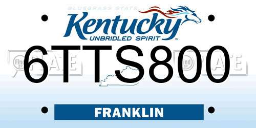 6TTS800 Kentucky License Plate