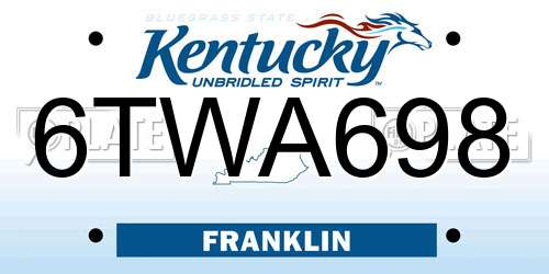 6TWA698 Kentucky License Plate