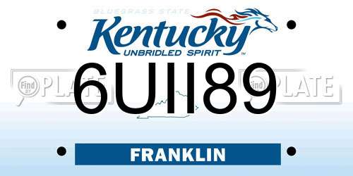 6UII89 Kentucky License Plate