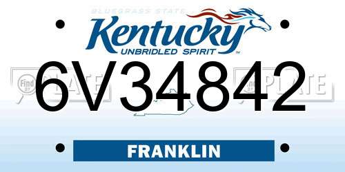 6V34842 Kentucky License Plate