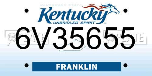 6V35655 Kentucky License Plate