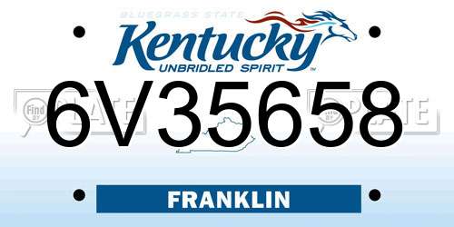 6V35658 Kentucky License Plate