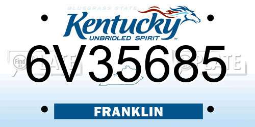 6V35685 Kentucky License Plate