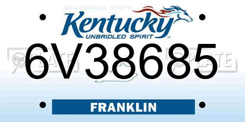 6V38685 Kentucky License Plate