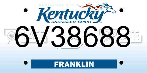 6V38688 Kentucky License Plate