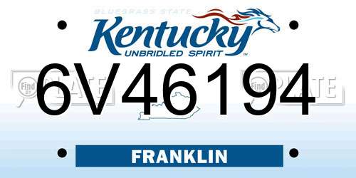 6V46194 Kentucky License Plate