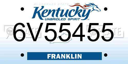6V55455 Kentucky License Plate