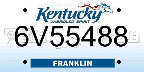 6V55488 Kentucky License Plate