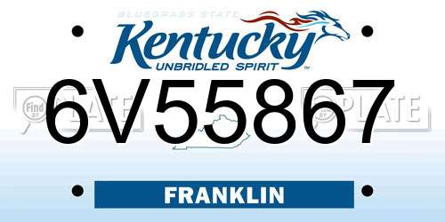 6V55867 Kentucky License Plate