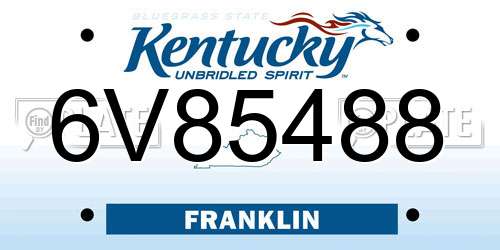 6V85488 Kentucky License Plate