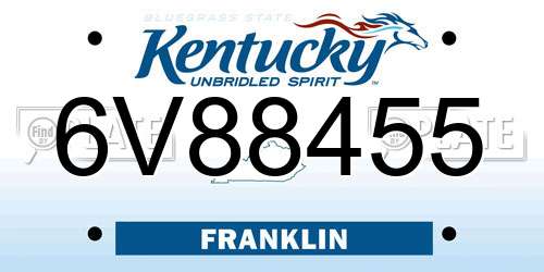 6V88455 Kentucky License Plate