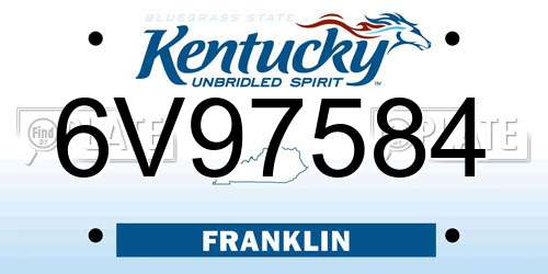 6V97584 Kentucky License Plate