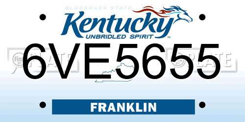 6VE5655 Kentucky License Plate