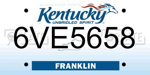 6VE5658 Kentucky License Plate