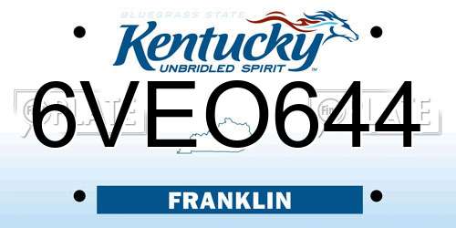6VEO644 Kentucky License Plate