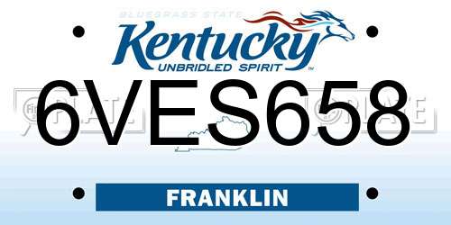 6VES658 Kentucky License Plate