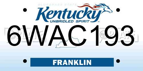 6WAC193 Kentucky License Plate