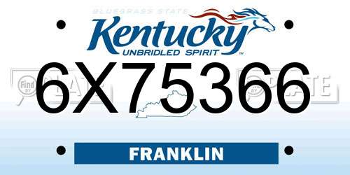6X75366 Kentucky License Plate