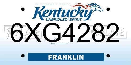 6XG4282 Kentucky License Plate