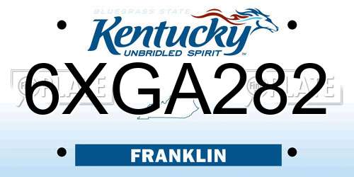 6XGA282 Kentucky License Plate