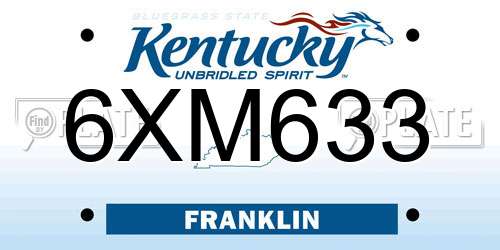 6XM633 Kentucky License Plate