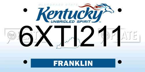 6XTI211 Kentucky License Plate