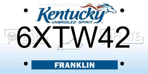 6XTW42 Kentucky License Plate