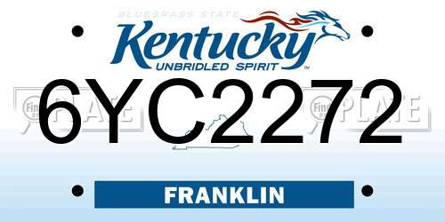 6YC2272 Kentucky License Plate