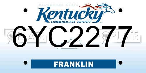6YC2277 Kentucky License Plate