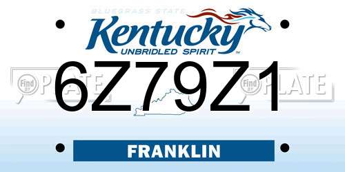 6Z79Z1 Kentucky License Plate