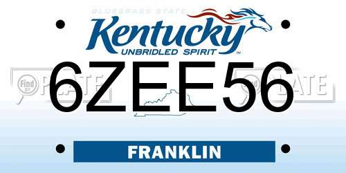 6ZEE56 Kentucky License Plate