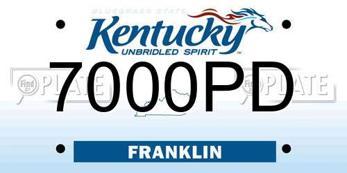 7000PD Kentucky License Plate