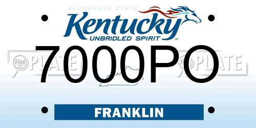 7000PO Kentucky License Plate